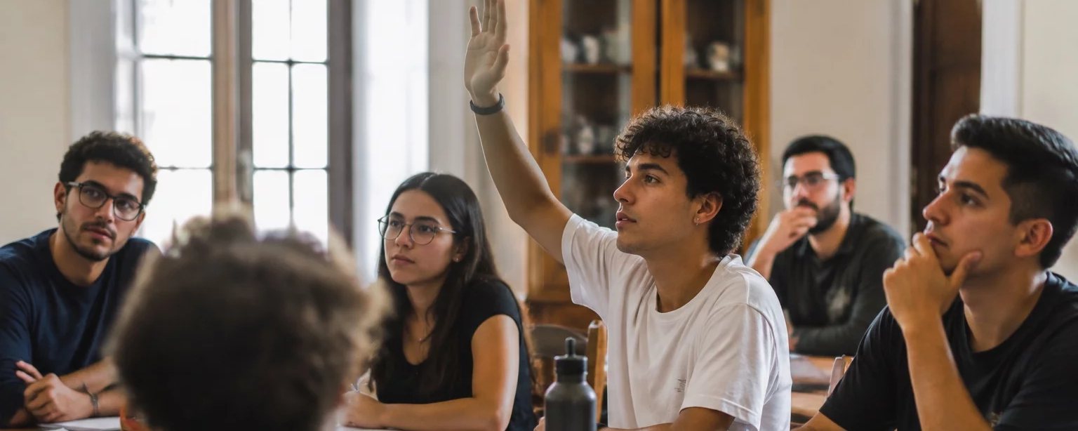 Duas pessoas lendo páginas impressas juntas sobre a mesa